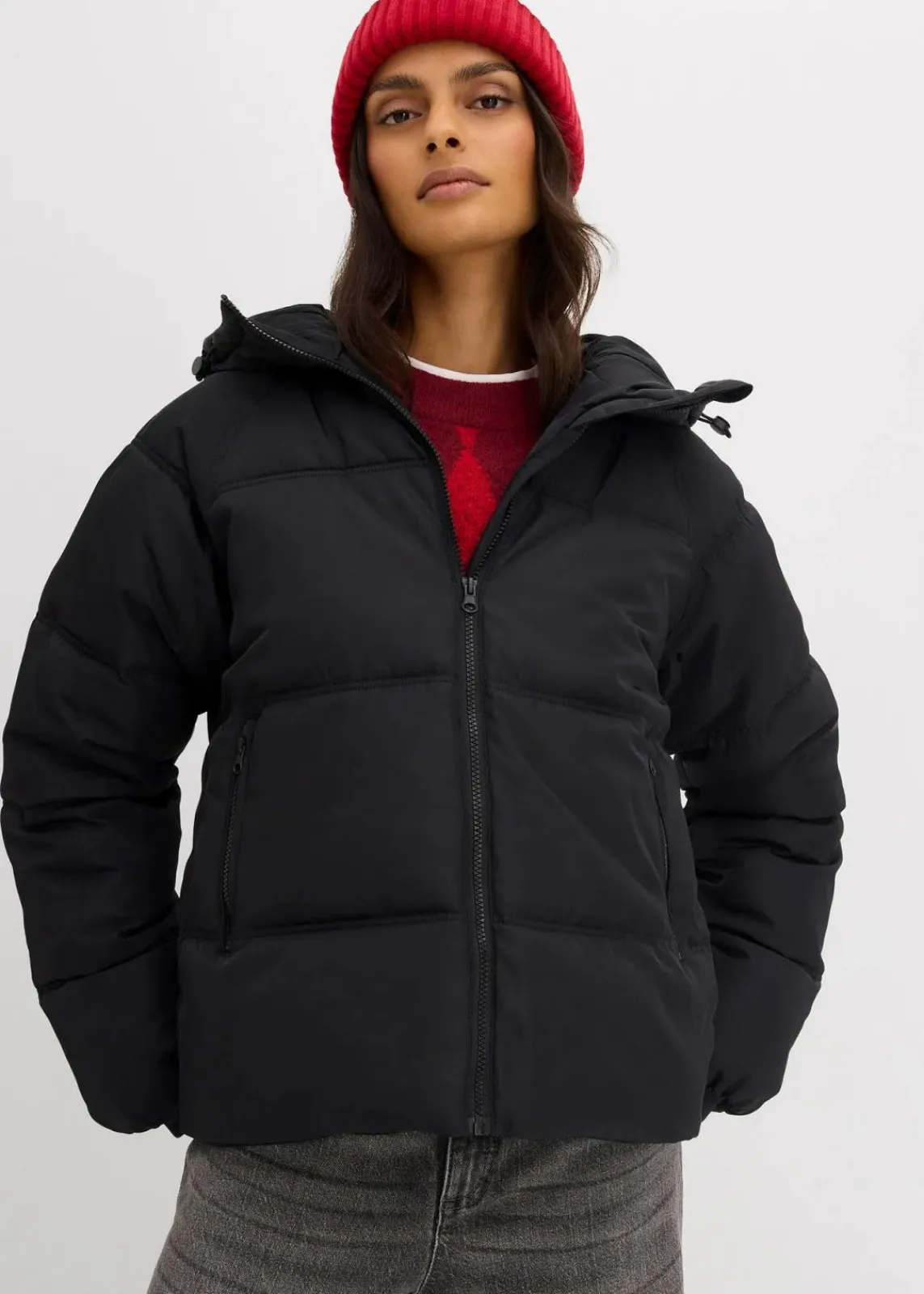 bonprix Nachhaltigere Materialien|Jacken & Mäntel^Oversize Steppjacke schwarz