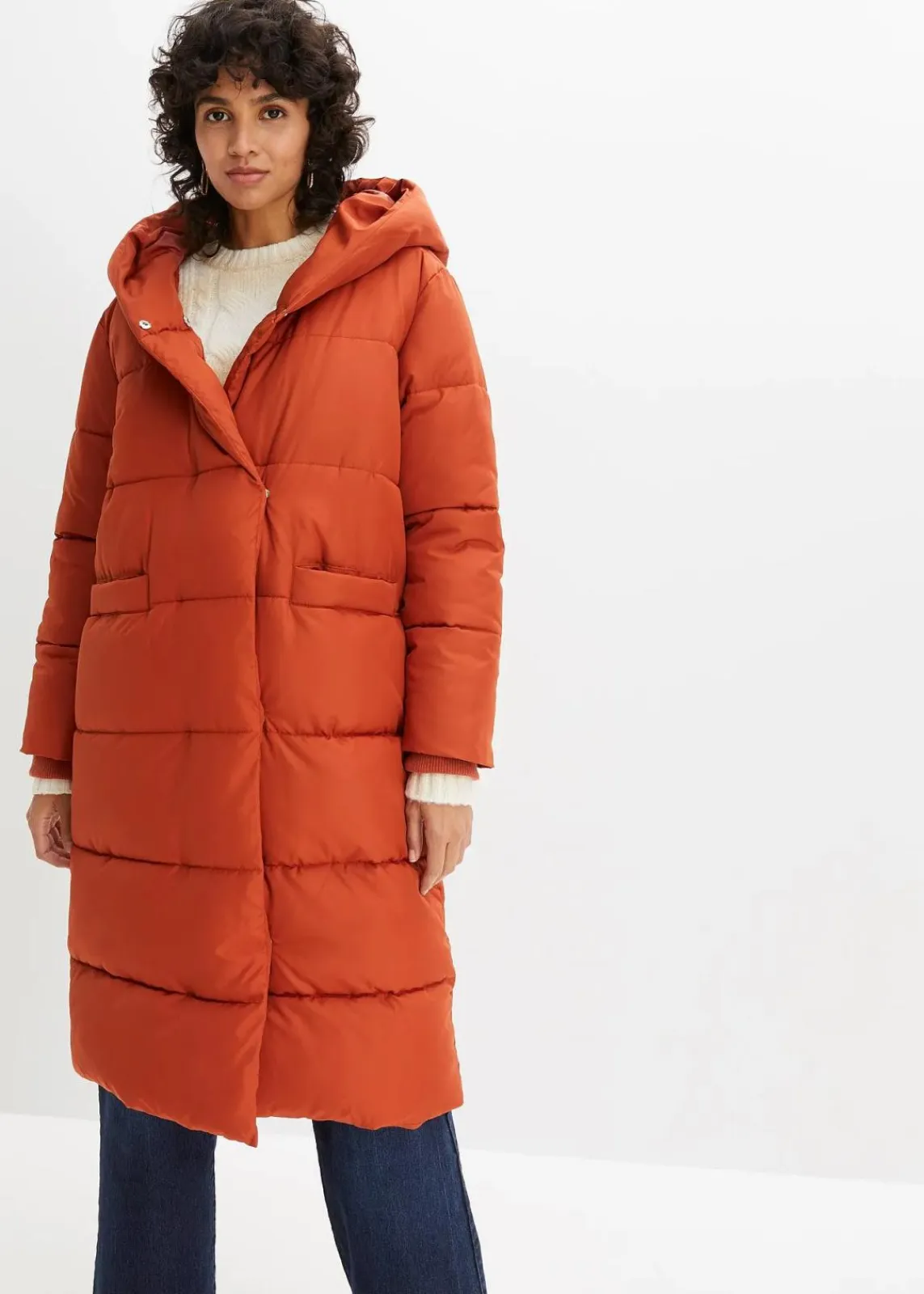 bonprix Jacken & Mäntel|Nachhaltigere Materialien^Oversize Steppmantel rotorange