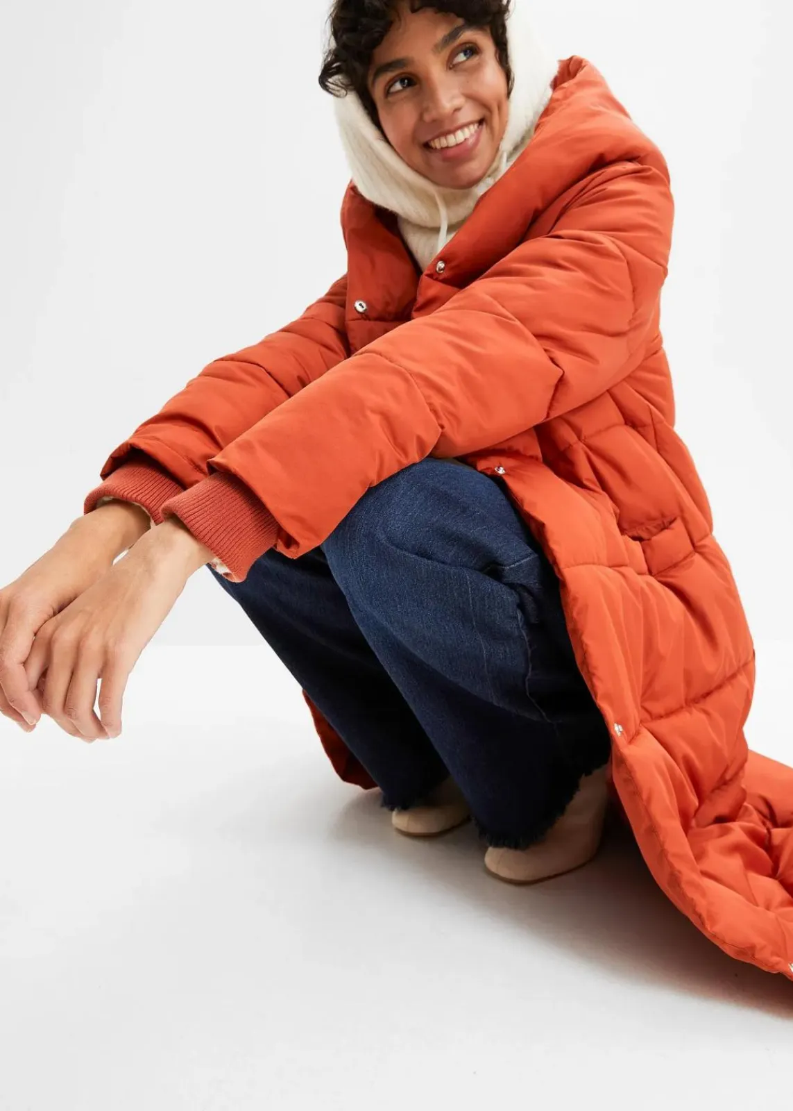 bonprix Jacken & Mäntel|Nachhaltigere Materialien^Oversize Steppmantel rotorange