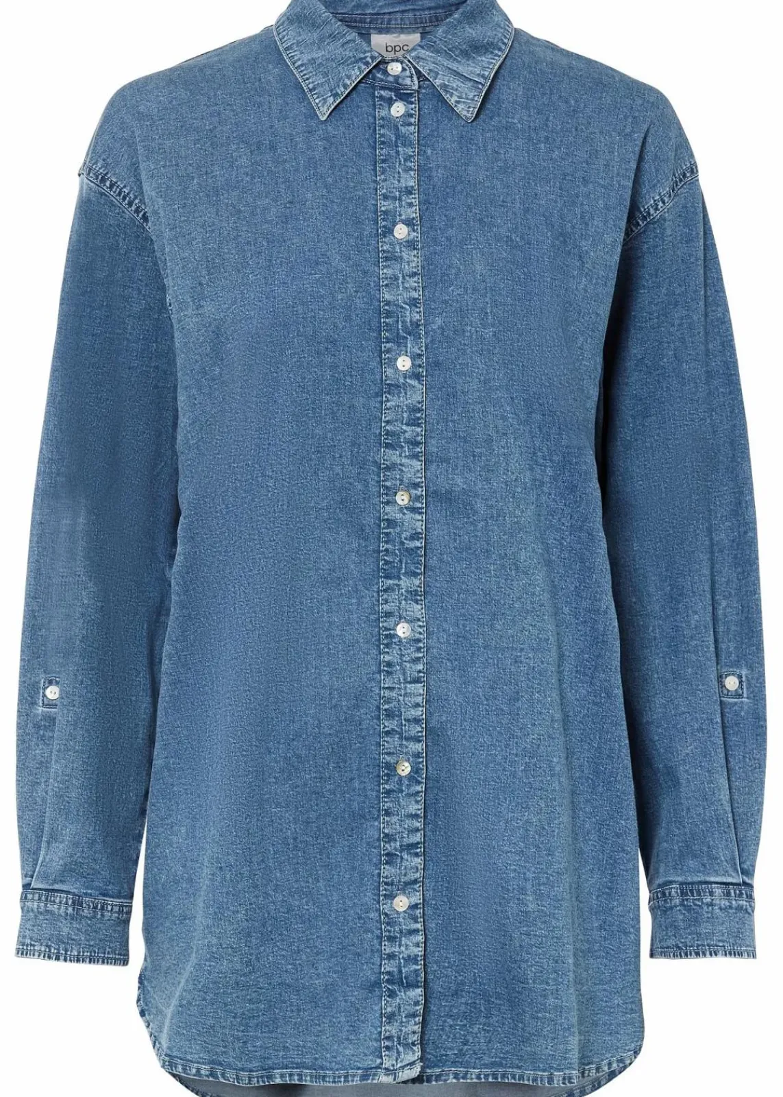 bonprix Blusen & Tuniken|Nachhaltigere Materialien^Oversize Stretch-Jeansbluse blau denim