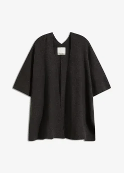 bonprix Jacken & Mäntel|Bekleidung·Hosen^Oversize Strick-Cape anthrazit meliert