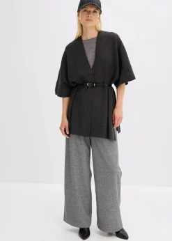 bonprix Jacken & Mäntel|Bekleidung·Hosen^Oversize Strick-Cape anthrazit meliert