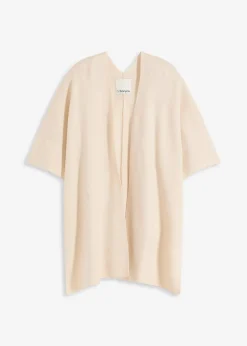 bonprix Bekleidung·Hosen|Jacken & Mäntel^Oversize Strick-Cape kieselbeige meliert