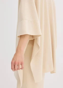 bonprix Bekleidung·Hosen|Jacken & Mäntel^Oversize Strick-Cape kieselbeige meliert