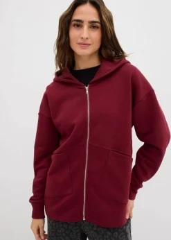 bonprix Bekleidung·Blusen & Tuniken|Zweiteiler & Sets^Oversize Sweatjacke ahornrot