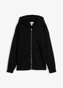 bonprix Nachhaltigere Materialien|Sweat^Oversize Sweatjacke schwarz