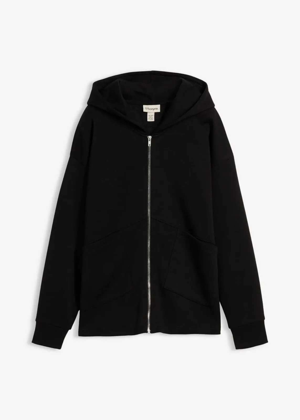 bonprix Nachhaltigere Materialien|Sweat^Oversize Sweatjacke schwarz