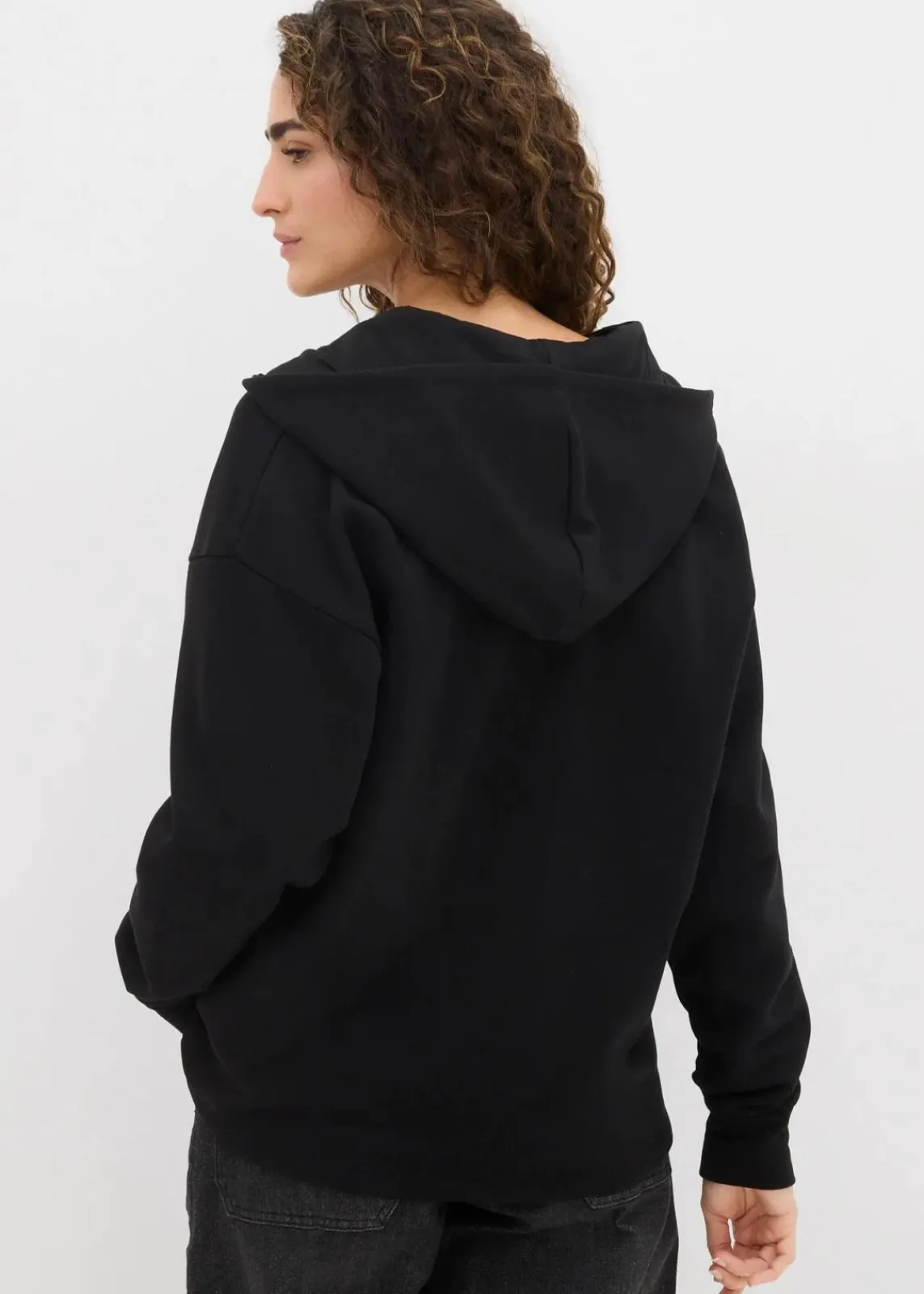 bonprix Nachhaltigere Materialien|Sweat^Oversize Sweatjacke schwarz