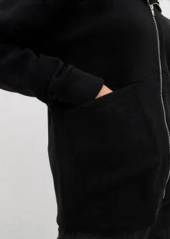bonprix Nachhaltigere Materialien|Sweat^Oversize Sweatjacke schwarz
