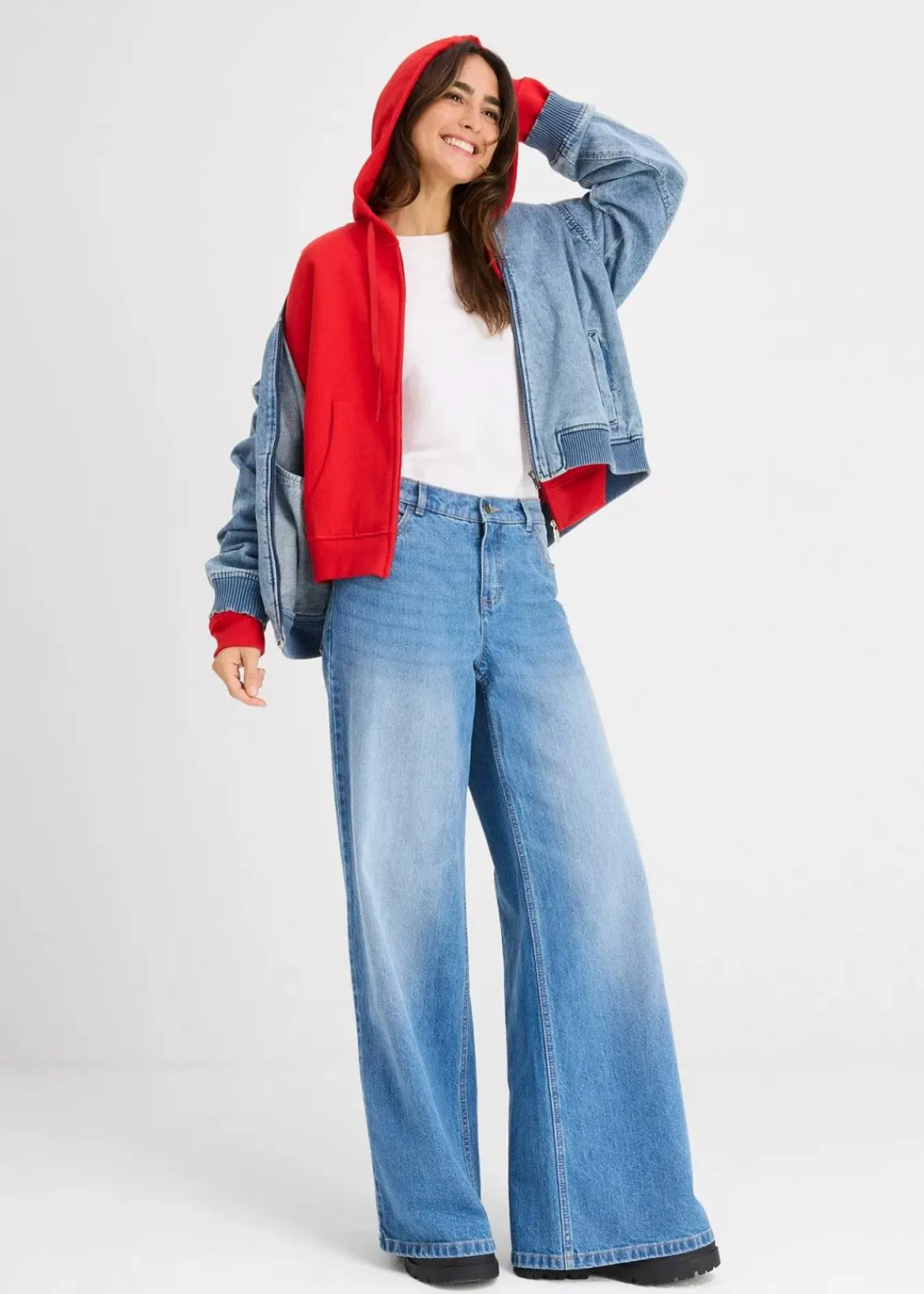 bonprix Nachhaltigere Materialien|Sweat^Oversize Sweatjacke lavarot