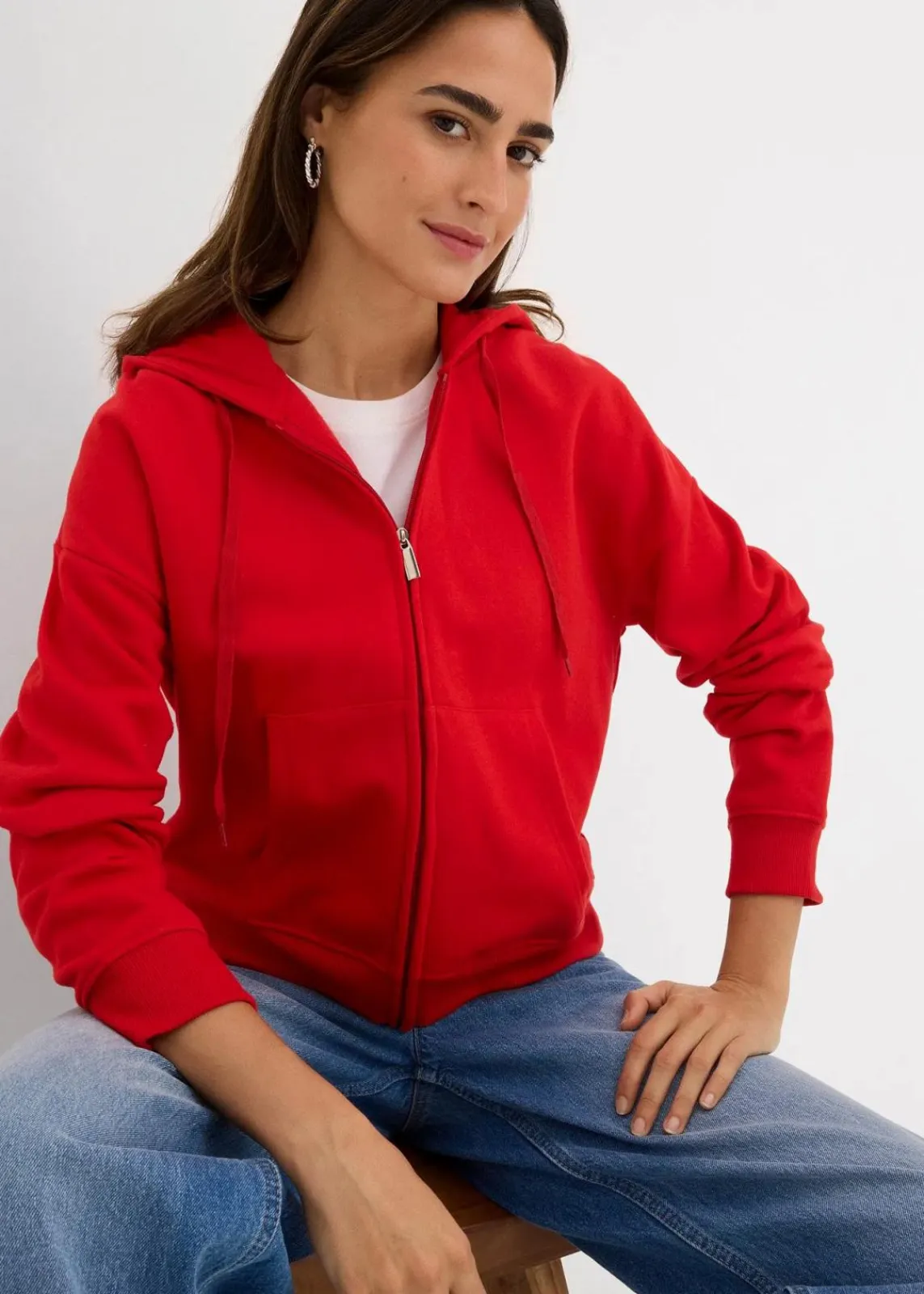 bonprix Nachhaltigere Materialien|Sweat^Oversize Sweatjacke lavarot