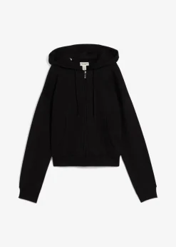 bonprix Bekleidung·Röcke|Bekleidung·Blusen & Tuniken^Oversize Sweatjacke schwarz