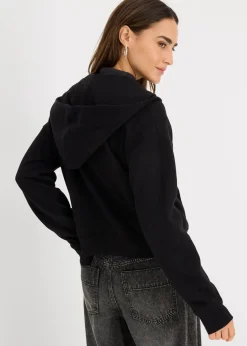 bonprix Bekleidung·Röcke|Bekleidung·Blusen & Tuniken^Oversize Sweatjacke schwarz