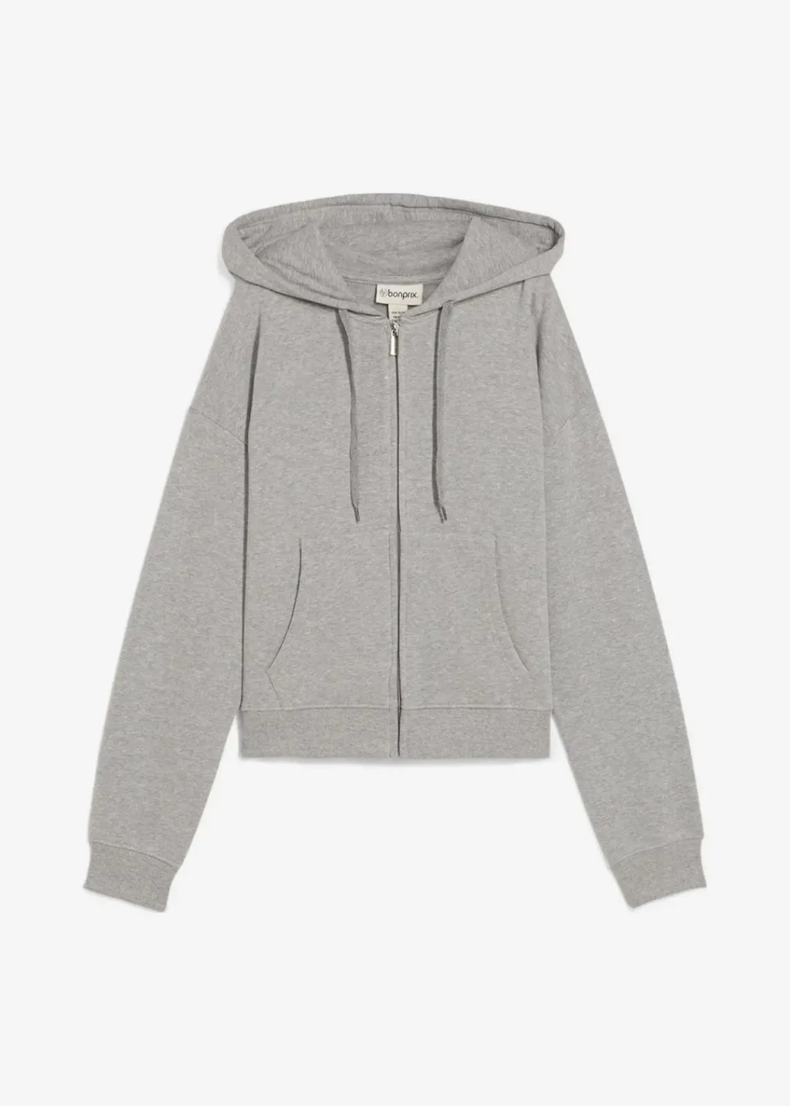 bonprix Nachhaltigere Materialien|Sweat^Oversize Sweatjacke hellgrau meliert meliert