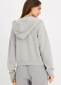 bonprix Nachhaltigere Materialien|Sweat^Oversize Sweatjacke hellgrau meliert meliert