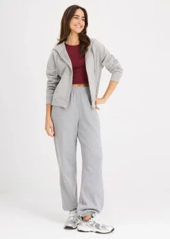 bonprix Nachhaltigere Materialien|Sweat^Oversize Sweatjacke hellgrau meliert meliert