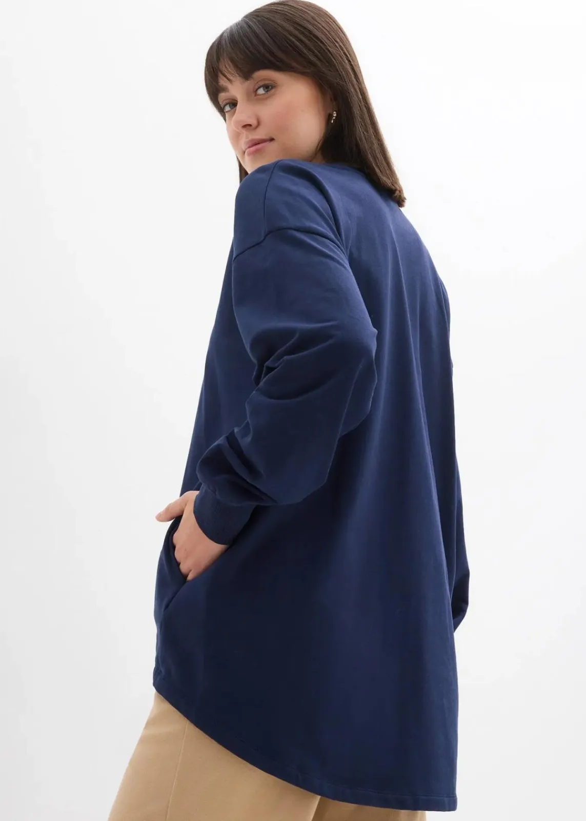 bonprix Bekleidung·Blusen & Tuniken|Sweat^Oversize Sweatshirt dunkelblau