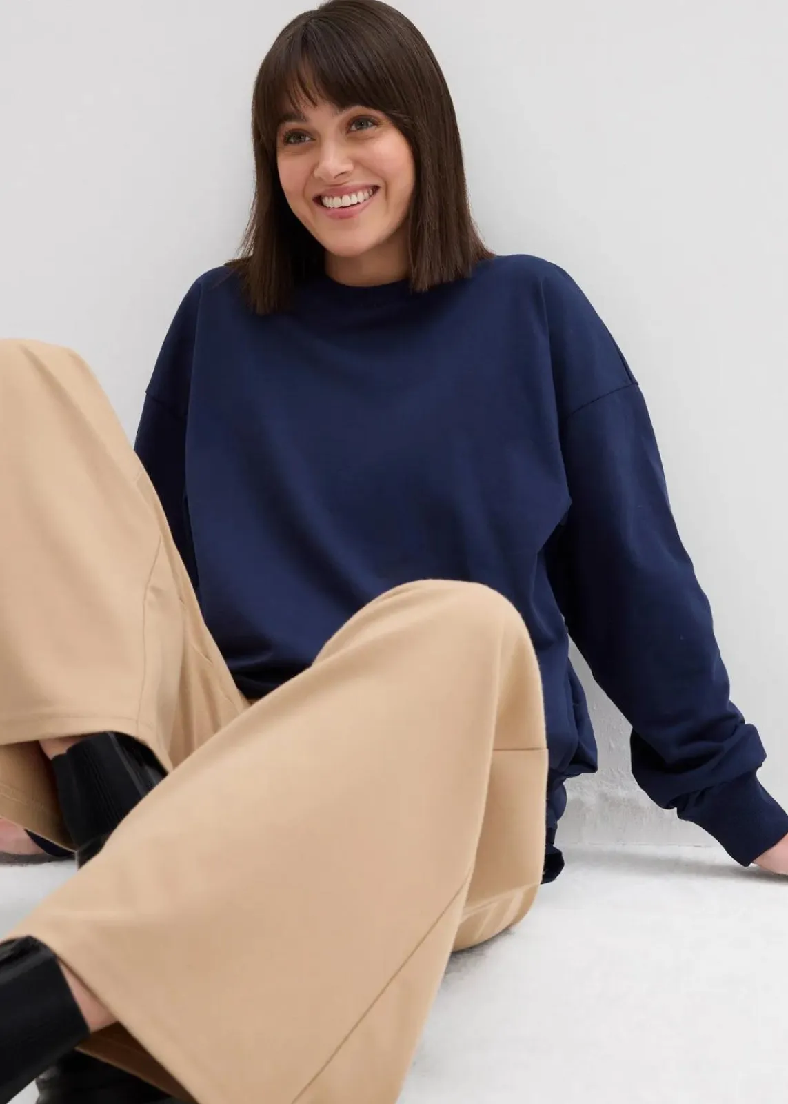 bonprix Bekleidung·Blusen & Tuniken|Sweat^Oversize Sweatshirt dunkelblau