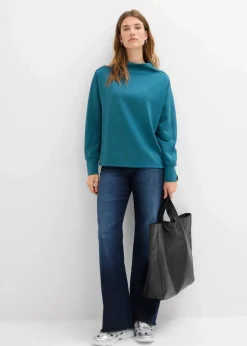 bonprix Bekleidung·Röcke|Bekleidung·Blusen & Tuniken^Oversize Sweatshirt aus weichem Scuba pfeffergrün
