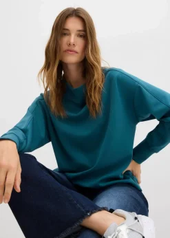 bonprix Bekleidung·Röcke|Bekleidung·Blusen & Tuniken^Oversize Sweatshirt aus weichem Scuba pfeffergrün