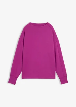 bonprix Sweat|Basics^Oversize Sweatshirt aus weichem Scuba dunkelfuchsia