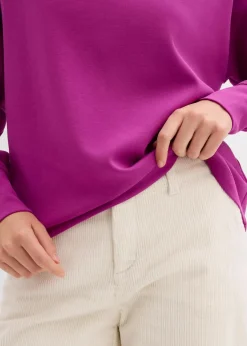 bonprix Sweat|Basics^Oversize Sweatshirt aus weichem Scuba dunkelfuchsia