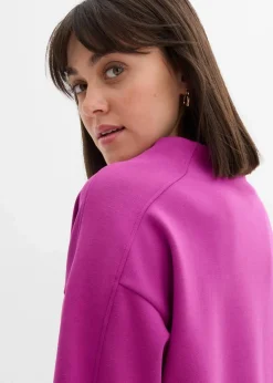 bonprix Sweat|Basics^Oversize Sweatshirt aus weichem Scuba dunkelfuchsia