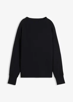 bonprix Sweat|Basics^Oversize Sweatshirt aus weichem Scuba schwarz