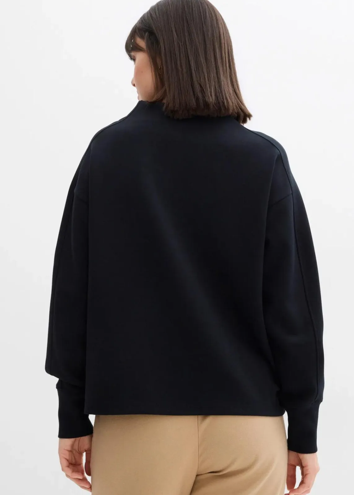 bonprix Sweat|Basics^Oversize Sweatshirt aus weichem Scuba schwarz