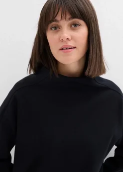 bonprix Sweat|Basics^Oversize Sweatshirt aus weichem Scuba schwarz