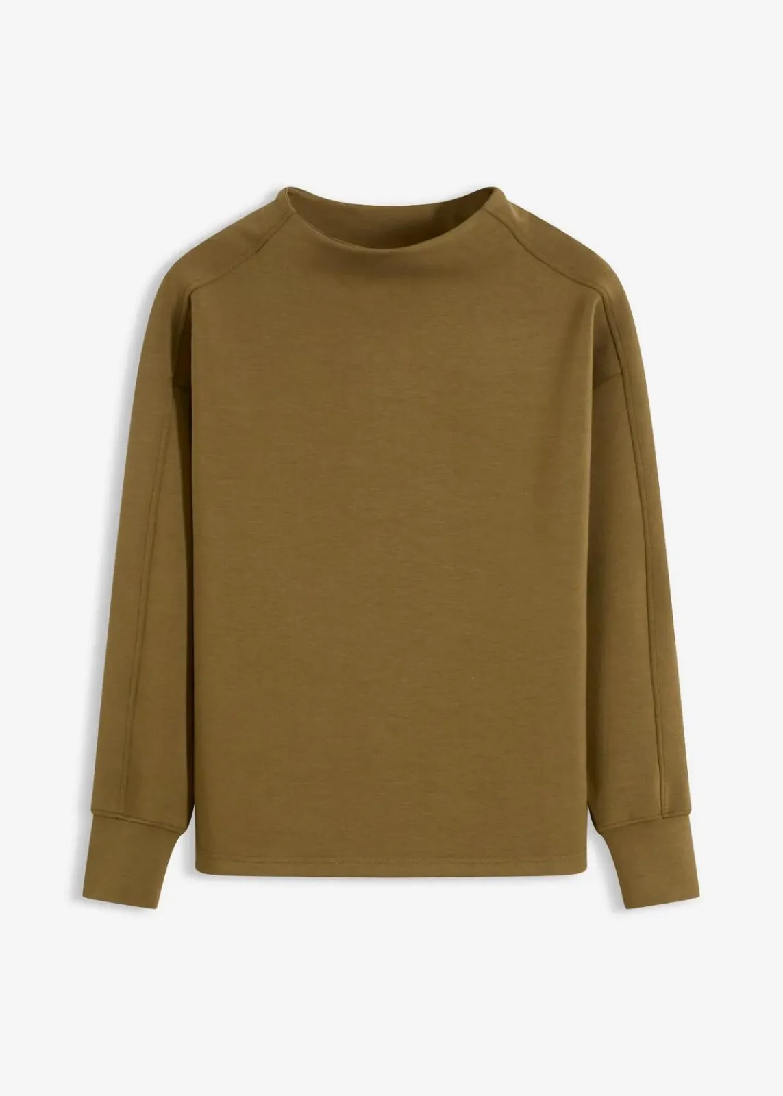 bonprix Sweat|Basics^Oversize Sweatshirt aus weichem Scuba erdoliv