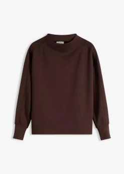 bonprix Sweat|Basics^Oversize Sweatshirt aus weichem Scuba dunkelbraun