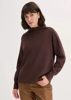 bonprix Sweat|Basics^Oversize Sweatshirt aus weichem Scuba dunkelbraun