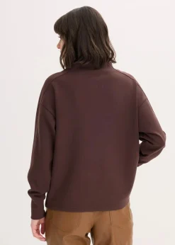 bonprix Sweat|Basics^Oversize Sweatshirt aus weichem Scuba dunkelbraun