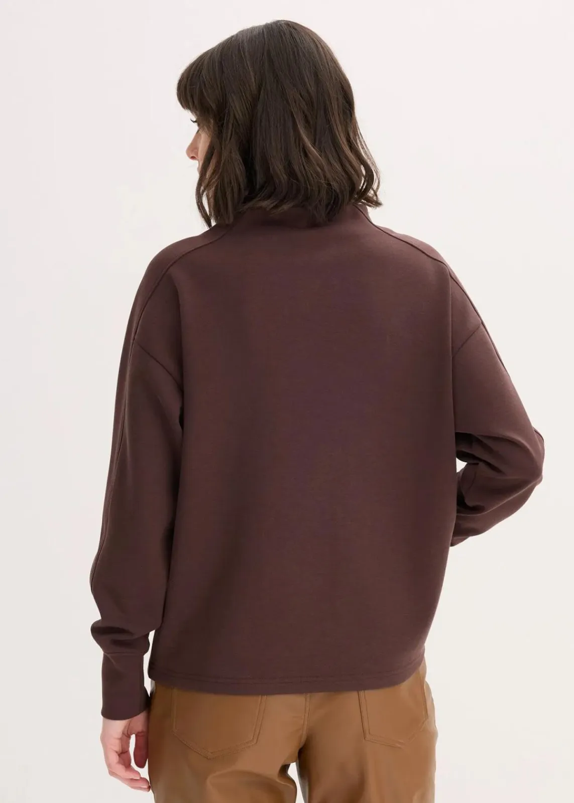 bonprix Sweat|Basics^Oversize Sweatshirt aus weichem Scuba dunkelbraun