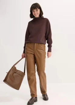 bonprix Sweat|Basics^Oversize Sweatshirt aus weichem Scuba dunkelbraun