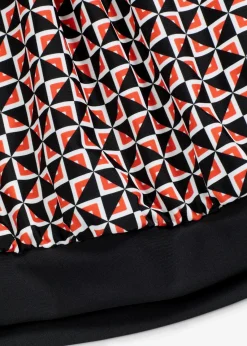 bonprix Nachhaltigere Materialien|Tankinis^Oversize Tankini mit Highwaist-Bikinihose (2-tlg.Set) weiß/schwarz/dunkelorange graphisch
