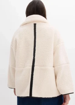 bonprix Jacken & Mäntel|Bekleidung·Hosen^Oversize Teddy-Fleece Jacke perlweiß