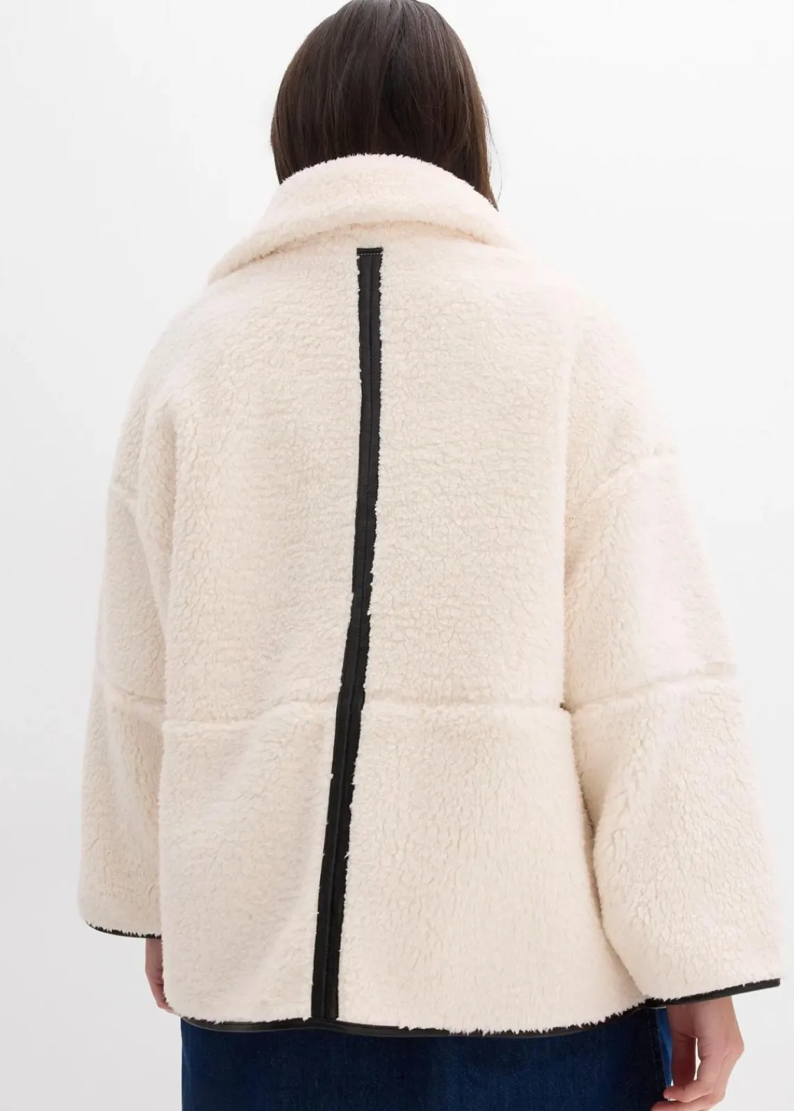 bonprix Jacken & Mäntel|Bekleidung·Hosen^Oversize Teddy-Fleece Jacke perlweiß