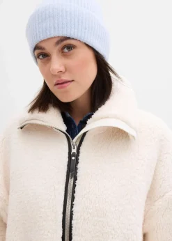 bonprix Jacken & Mäntel|Bekleidung·Hosen^Oversize Teddy-Fleece Jacke perlweiß