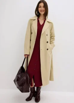bonprix Bekleidung·Hosen|Jacken & Mäntel^Oversize Trenchcoat grünbeige