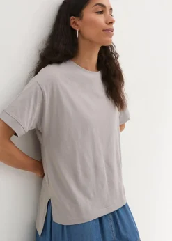 bonprix Shirts & Tops|Nachhaltigere Materialien^Oversize T-Shirt aus reiner Baumwolle schattengrau