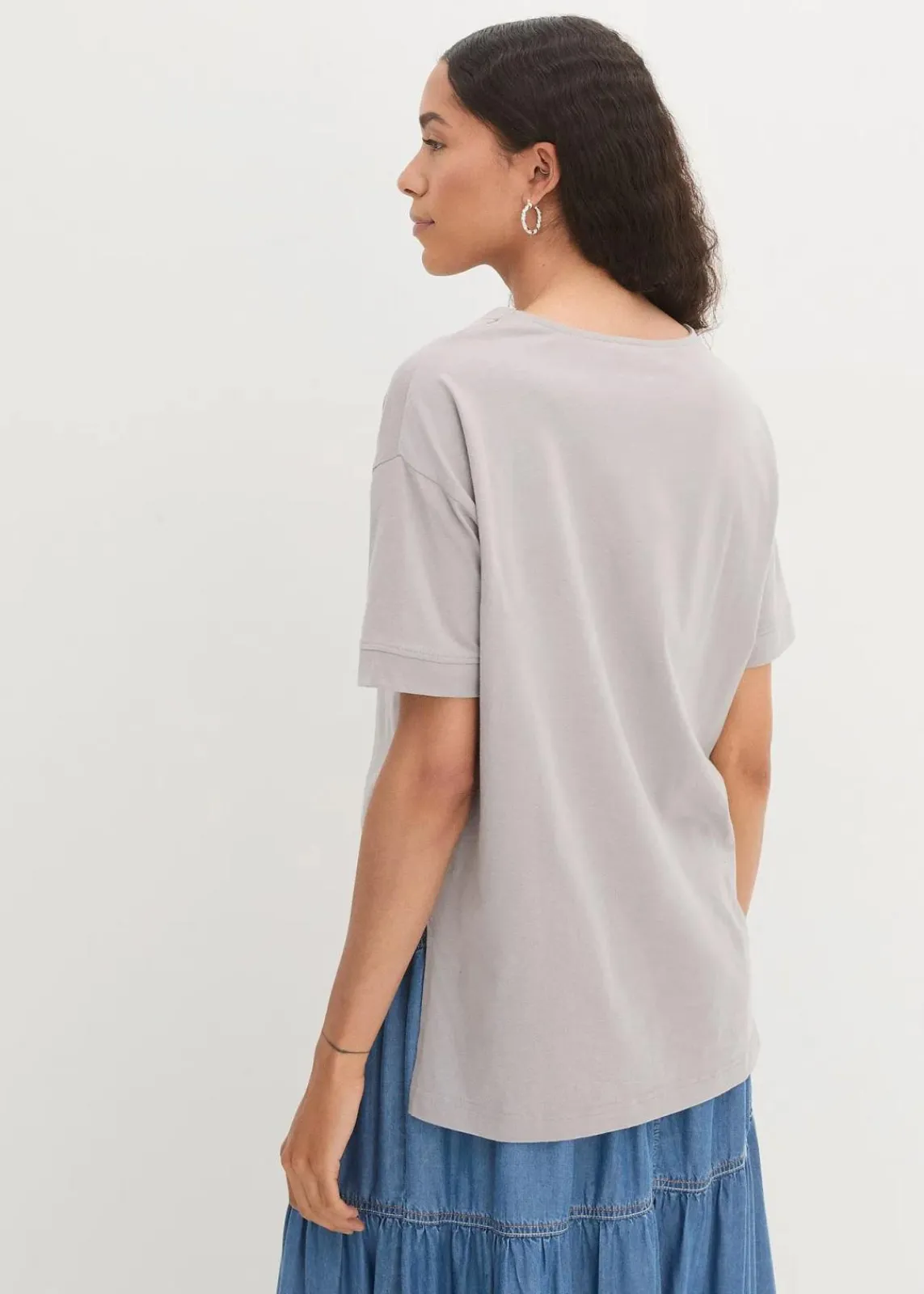 bonprix Shirts & Tops|Nachhaltigere Materialien^Oversize T-Shirt aus reiner Baumwolle schattengrau