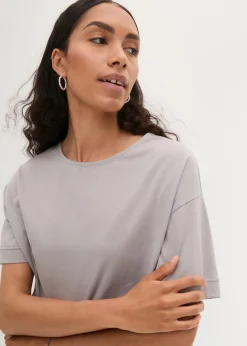bonprix Shirts & Tops|Nachhaltigere Materialien^Oversize T-Shirt aus reiner Baumwolle schattengrau