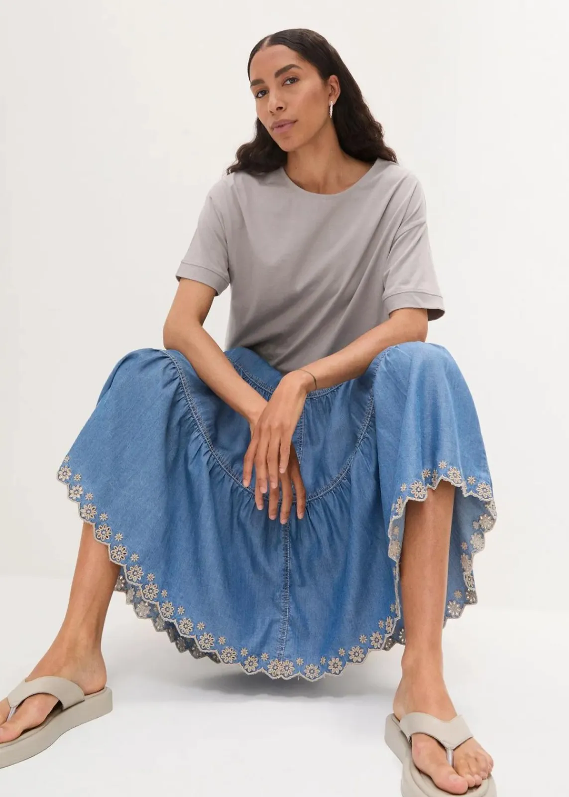 bonprix Shirts & Tops|Nachhaltigere Materialien^Oversize T-Shirt aus reiner Baumwolle schattengrau