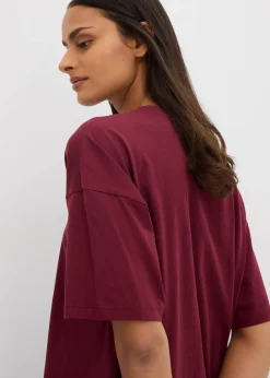 bonprix Shirts & Tops|Nachhaltigere Materialien^Oversize T-Shirt aus reiner Bio-Baumwolle ahornrot/mediumpink bedruckt