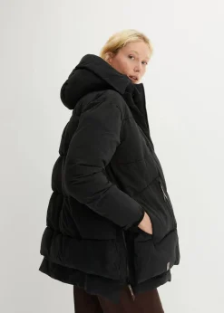 bonprix Bekleidung·Hosen|Jacken & Mäntel^Oversize Winterjacke mit Kapuze schwarz