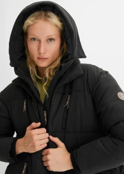 bonprix Bekleidung·Hosen|Jacken & Mäntel^Oversize Winterjacke mit Kapuze schwarz