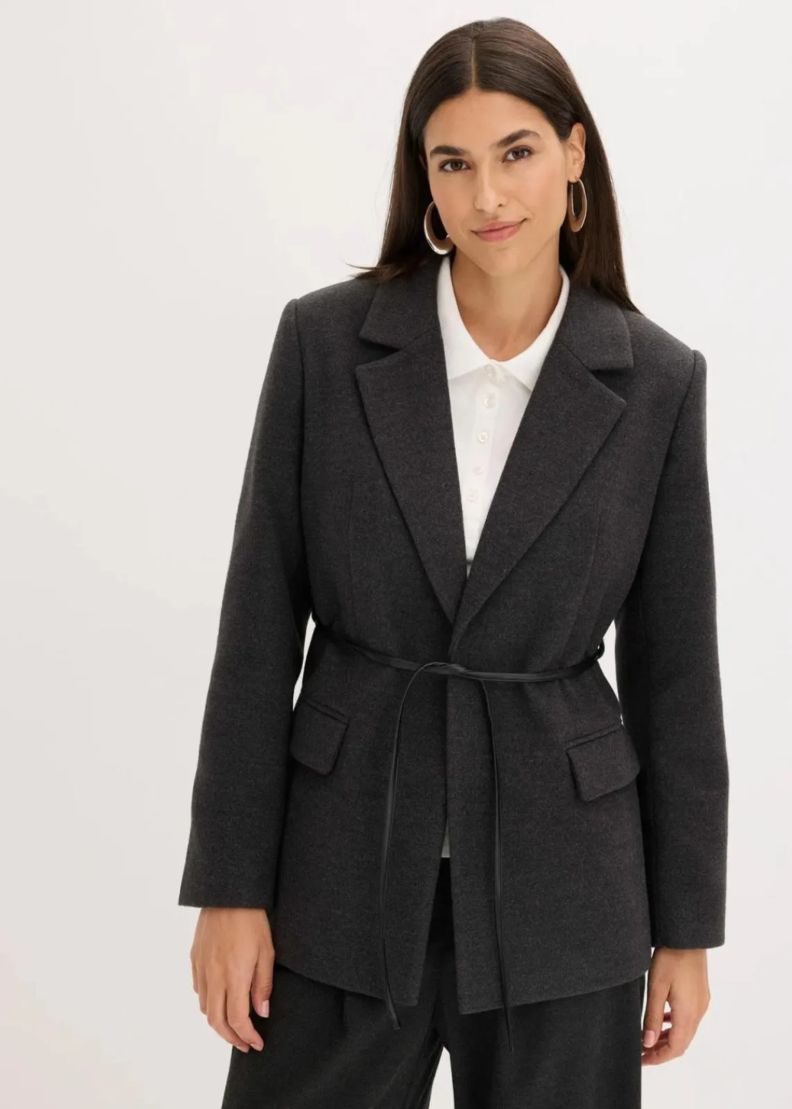 bonprix Bekleidung·Basics|Blazer^Oversize-Blazer anthrazit meliert