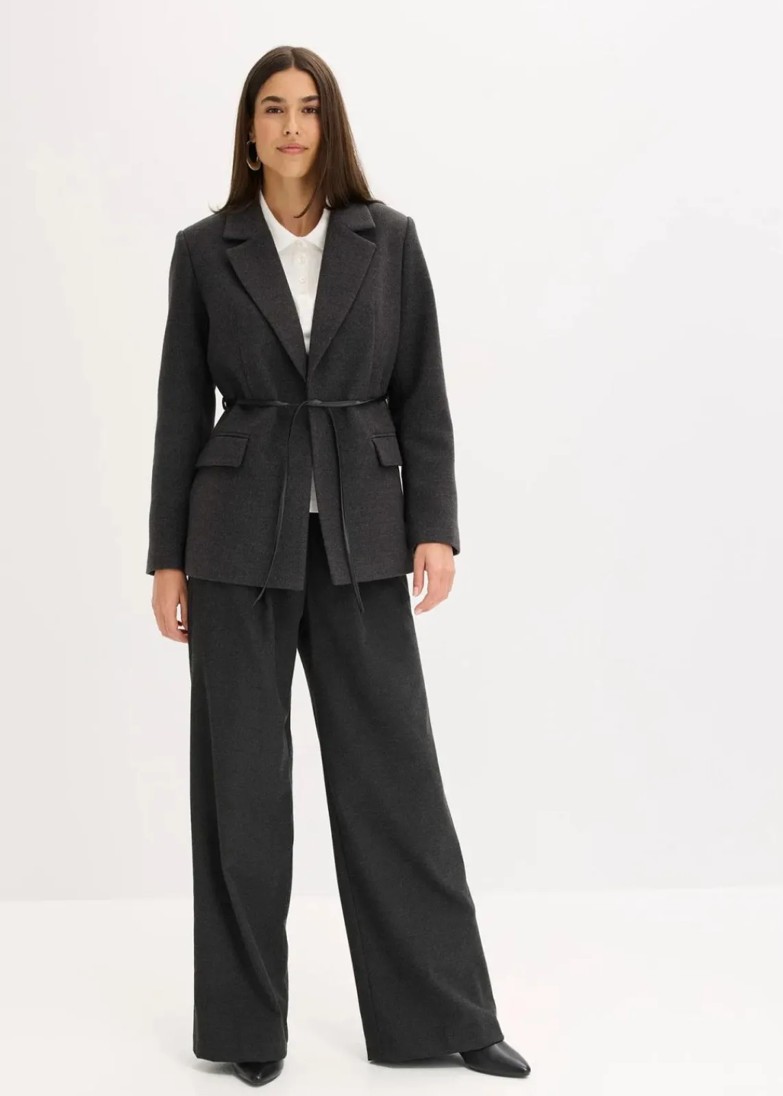 bonprix Bekleidung·Basics|Blazer^Oversize-Blazer anthrazit meliert